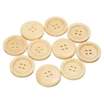 Uxcell 10pcs 44L Wooden Sewing Button 1-1/8"(28mm) 4 Holes Wood Round Craft Replacement Buttons for Clothing DIY Crafts Decoration, Natural Wood