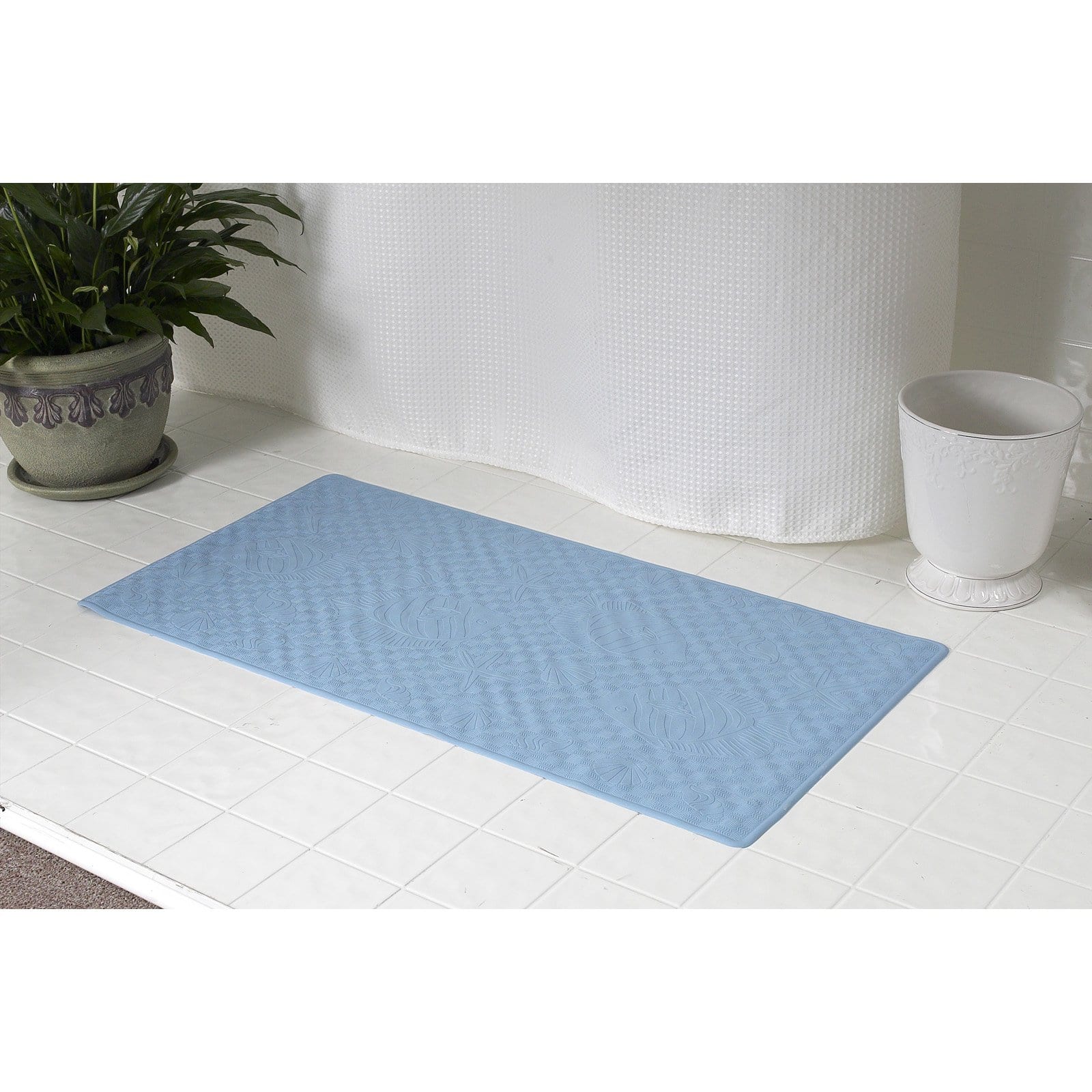 Large (18'' x 36'') SlipResistant Rubber Bath Tub Mat in Slate