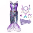 thumbnail image 4 of Disney-vestido de la Sirenita Ariel para niña, disfraz de carnaval, ropa de fiesta de cumpleaños, vestido de verano, 4 of 4
