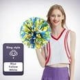 thumbnail image 5 of 2 PCS 11"Cheerleading Pom Poms for Adult Kids, Metallic Foil & Plastic Ring Pom for World Cup Sports Match Dance Party Cheering Team,Yellow Blue, 5 of 5