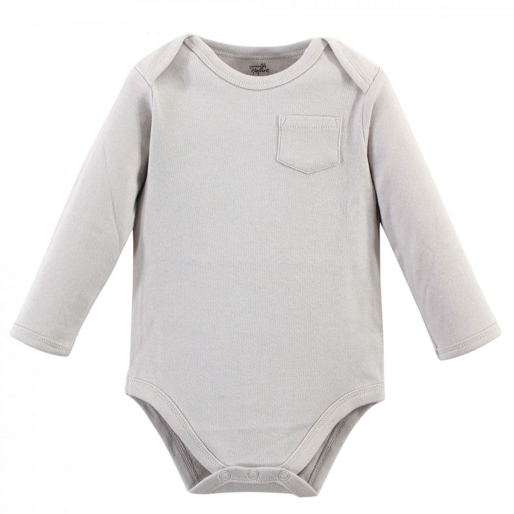 Touched by Nature Organic Cotton Long-Sleeve Bodysuits 5pk, Marching Elephant, 18-24 Months