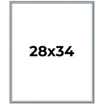 28x34 Frame Blue Scuffed Farm Board Solid Wood Picture Frame Width 0.75 Inches | Interior Depth 0.5