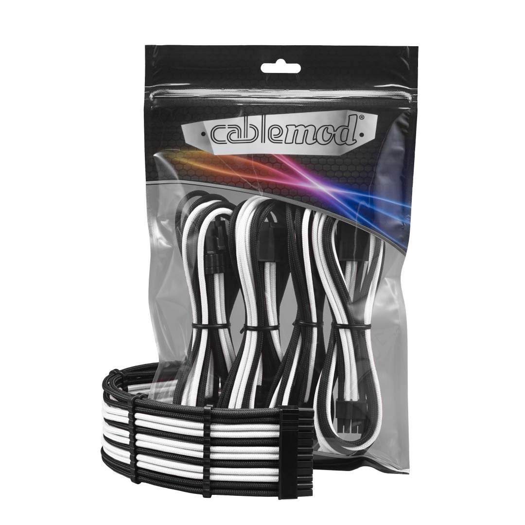 8+8 Series Pro ModFlex Sleeved Cable Extension Kit (Black + White