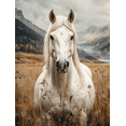 thumbnail image 1 of Qisvanset 12x16 Inch White Mountain Horse Canvas Wall Art, Wild Mustang Rustic Farmhouse Western Home Decor, 1 of 8