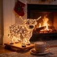 thumbnail image 5 of Stijggn Night Light Highland Cow Christmas Decor 3D Light up Highland Cow Decor - Resin Yak Animal Sculpture for Desk, Counter, Nursery, Home Bedroom, 5 of 7