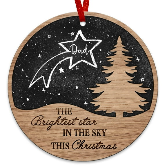 Memorial Gifts for Loss of Father, Christmas Ornaments - Christmas Sympathy Gifts for Loss of Dad - Bereavement, Remembrance Gift for Loss Father - Christmas Tree Decoration Wooden Ornament