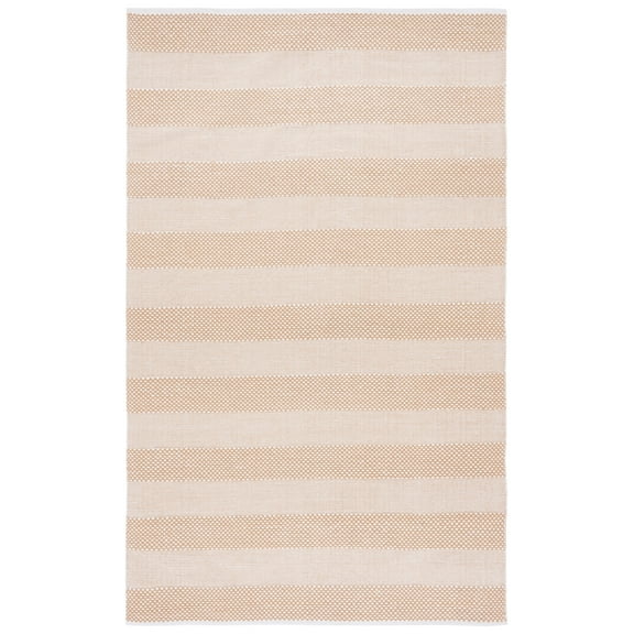 SAFAVIEH Striped Kilim Hilbert Striped Cotton Area Rug, Ivory/Gold, 6' x 9'