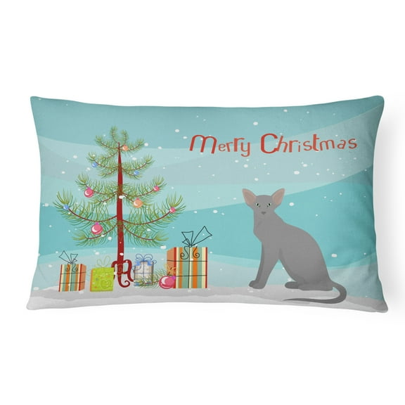 Carolines Treasures CK4783PW1216 Oriental Shorthair Cat Merry Christmas Canvas Fabric Decorative Pillow, 12H x16W,