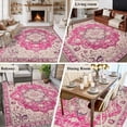 thumbnail image 6 of Boho Pink Large Area Rugs for Bedroom Living Room, Soft Non Slip Carpet Bedside Rug, Middle Century Boho Geometric Abstract Southwestern Rectangular Floor Cover Kitchen Accent Rug 8'x10' for Office, 6 of 9