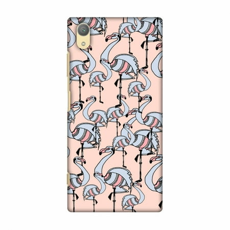 - Sony Xperia XA1 Plus Case - Flamingos- Baby pink, Hard Plastic Back Cover, Slim Profile Cute Printed Designer Snap on Case with Screen Cleaning Kit