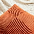 thumbnail image 4 of Fancy Homi Set of 2 Burnt Orange Long Lumbar Decorative Throw Pillow Covers 14x24 Inch for Living Room Couch Bed, Boho Farmhouse Fall Home Decor, Soft Corduroy Corss Textured Cushion Case 35x60 cm, 4 of 9