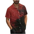 thumbnail image 2 of Styesk T-Shirts pour Homme Hommes Décontracté Mode Col Rabattu Imprimé Manches Courtes Chemise à Boutons Blouse, 2 of 6
