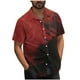 thumbnail image 1 of Mens Casual Manga Corta Botón Abajo Camisas Turndown Cuello Blusa de Impresión, Poliéster Ligero Top de la Moda para el Verano Al Aire Libre Y el Uso Diario, 1 of 6