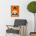 thumbnail image 2 of Peaceful Japanese Woman In Yoga Pose Orange Black Quirky Artwork Framed Wall Art Print A4, 2 of 4