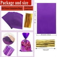 thumbnail image 2 of Duslogis Purple Cellophane Treat Bags, 100 PCS Clear Candy Bags, 6x9 Inch Plastic Cookie Goodie Bag Gift Snack Treat Bag with Twist Ties for Christams Valentines Weddings Party Favor Supplies, 2 of 7