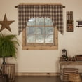 thumbnail image 2 of Rustic Swag Set Dawson Star Scalloped Brown Plaid Country Kitchen Window Curtains VHC Brands, 2 of 4