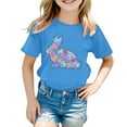 thumbnail image 4 of Shirts for Teens Girls Easter Day Cartoon Print Short Sleeve T Shirt Top Comfortable T Shirt for Boys and Girls,Sky Blue,8-9 Years, 4 of 4