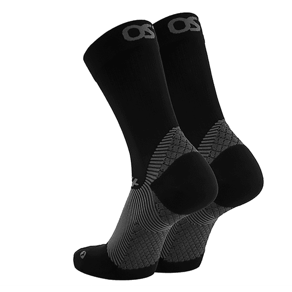 OS1st Unisex Plantar Fasciitis Crew Socks Black - OS1-3444B