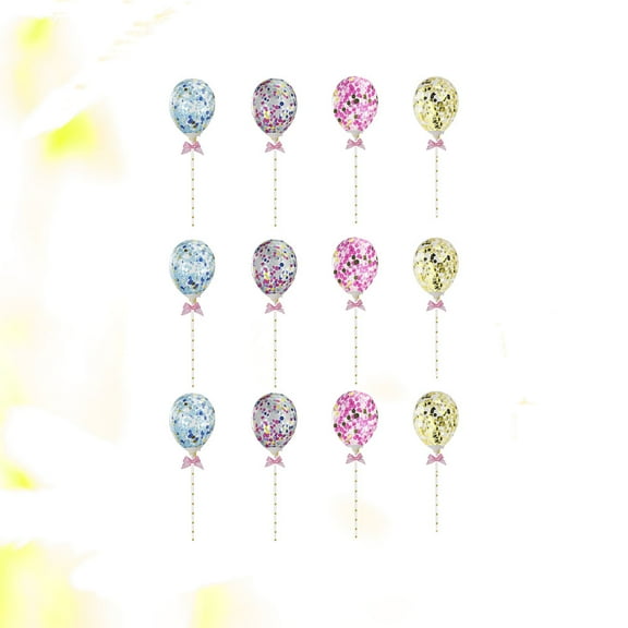 GOOHOCHY  12 Pcs Confetti Balloons Topper Pastel Cluster Cupcake Pick Picks Baby Girl
