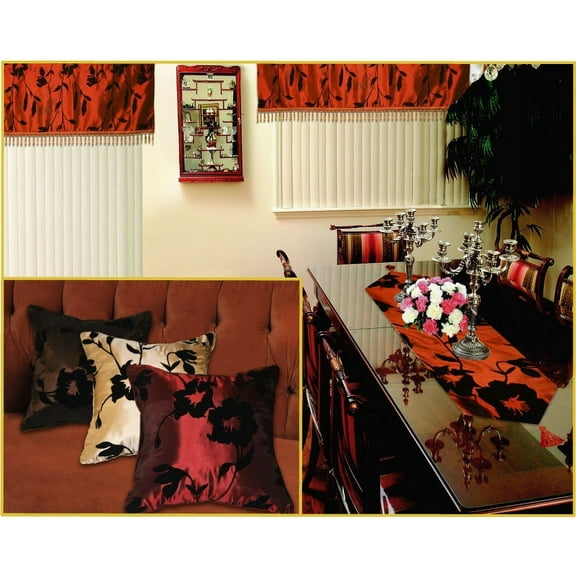 Silky Floral 60" X 15" Window Valance