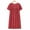 Red, variant on Cotton-Silk Summer Nightgown for Women & Seniors - Lightweight Loose Fit Sleep Dress, Homewear Dress with Short Sleeves, Red One Size