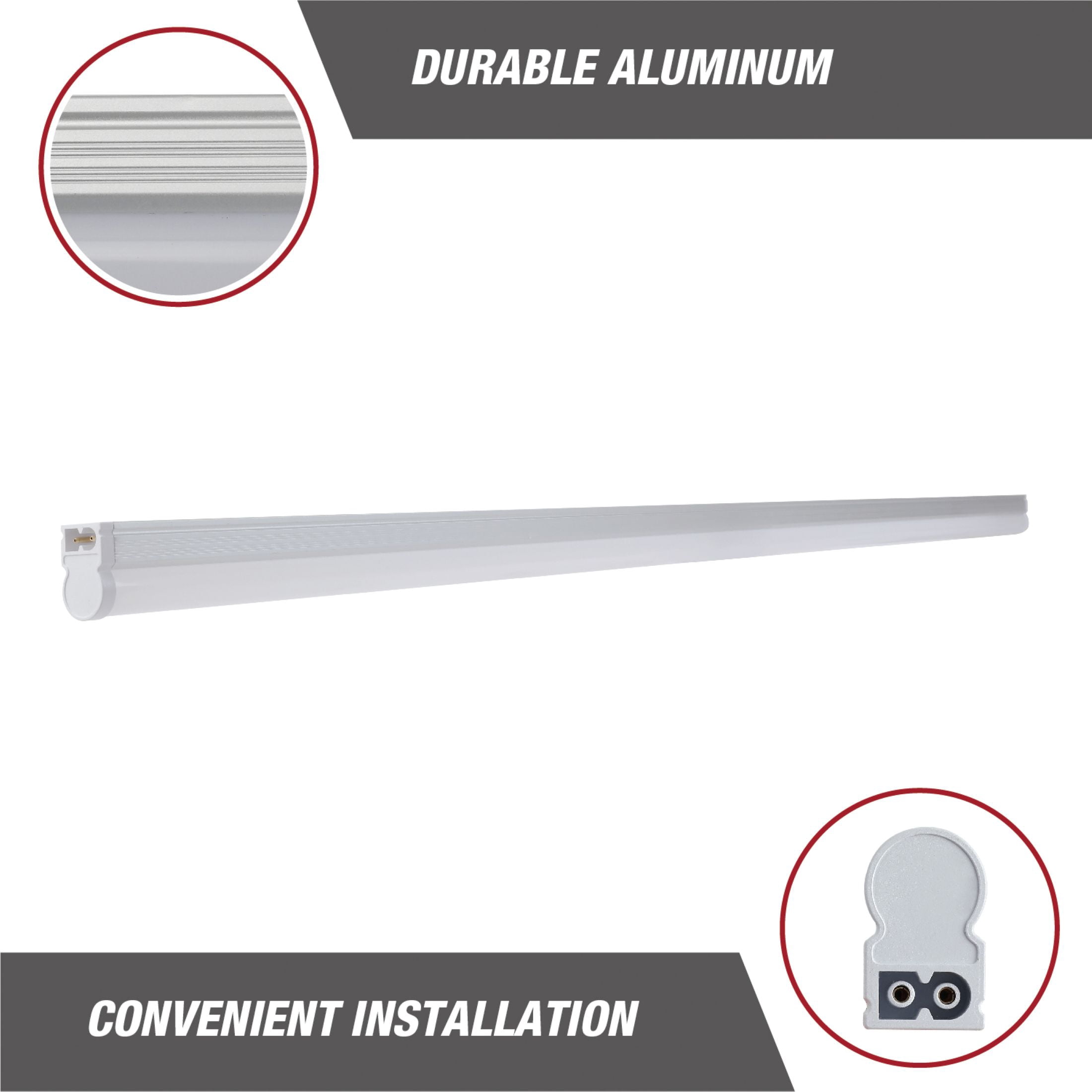 Hyper Tough LED 2500 Lumens 4-Foot T5 Dimmable Shop Lights, Pack of 6
