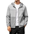 thumbnail image 2 of Sun Hoodie Mens Summer Fall Long Sleeve Loose Casual Lightweight Zip Up Hooded Sun Jacket Outerwear with Pockets, 2 of 9