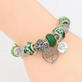 thumbnail image 4 of Antique Tibetan Silver Tree of Life Charm Bracelets Green Crystal Flower Bead Bracelet with Heart Diy Jewelry Pulsera Mujer, 4 of 6