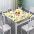 thumbnail image 3 of Yellow Lemon Fruit Flowers White Pattern Square Fitted Tablecloth with Elastic Edge,Square Table Cover,Washable Elastic Table Cover for Home Kitchen Party Decor 36"x36", 3 of 6