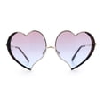 thumbnail image 3 of Womens Cute Bubbly Heart Shape Metal Rim Retro Lolita Sunglasses Gold Tortoise - Purple Blue, 3 of 8