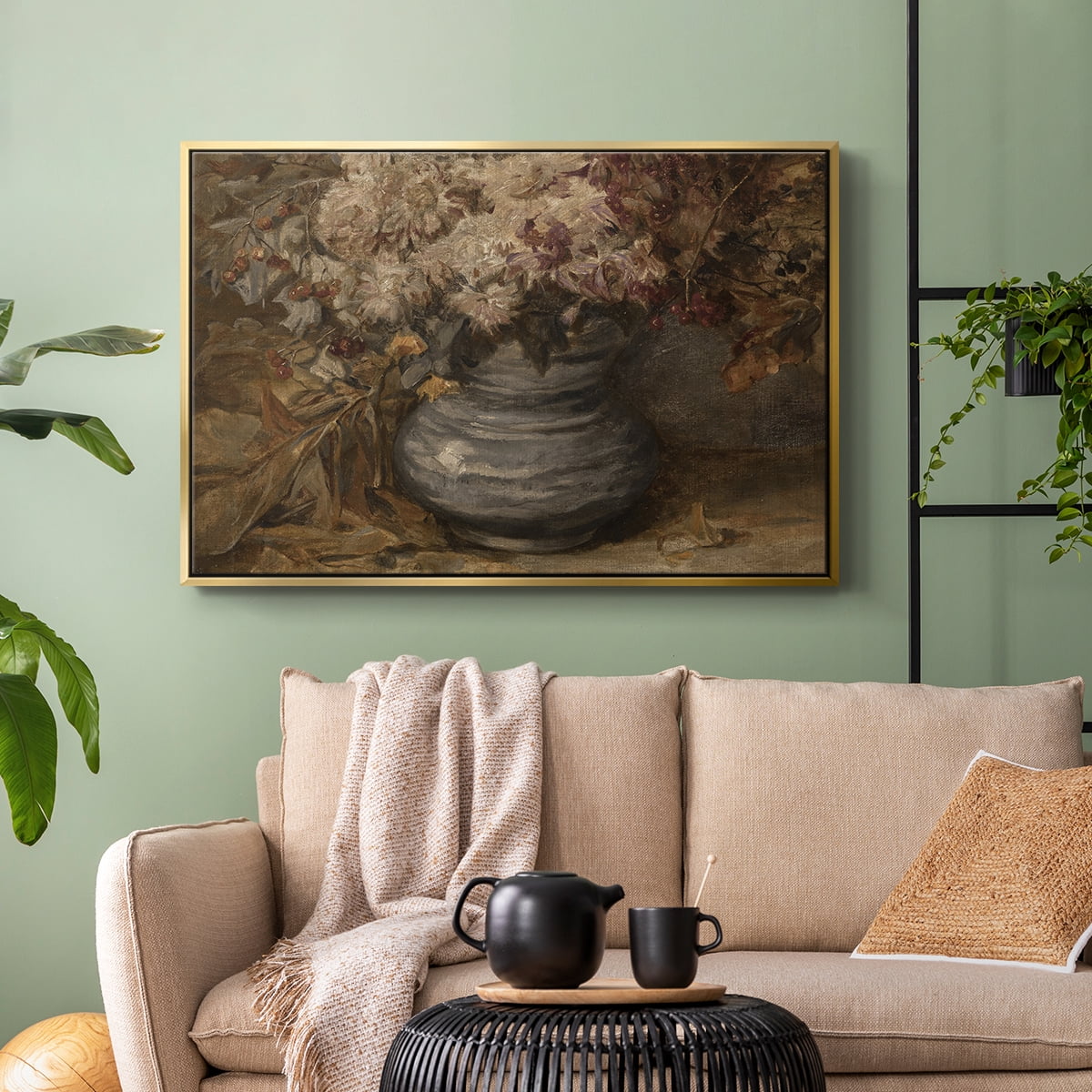 Vintage Botanical Print-LXV By Wexford Home Framed in Gold Wood Gallery Wrapped Canvas 25 in. x 37 in.