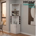 thumbnail image 3 of Syrah Corner Bar Cabinet, Eight Bottle Cubbies, Double Door, Two Open Shelves White, 3 of 7