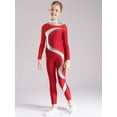 thumbnail image 3 of YiZYiF Kids Girls Full Body Gymnastics Leotard One Piece Ballet Dance Unitard Ice Skating Jumpsuit Red&Burgundy 14, 3 of 7