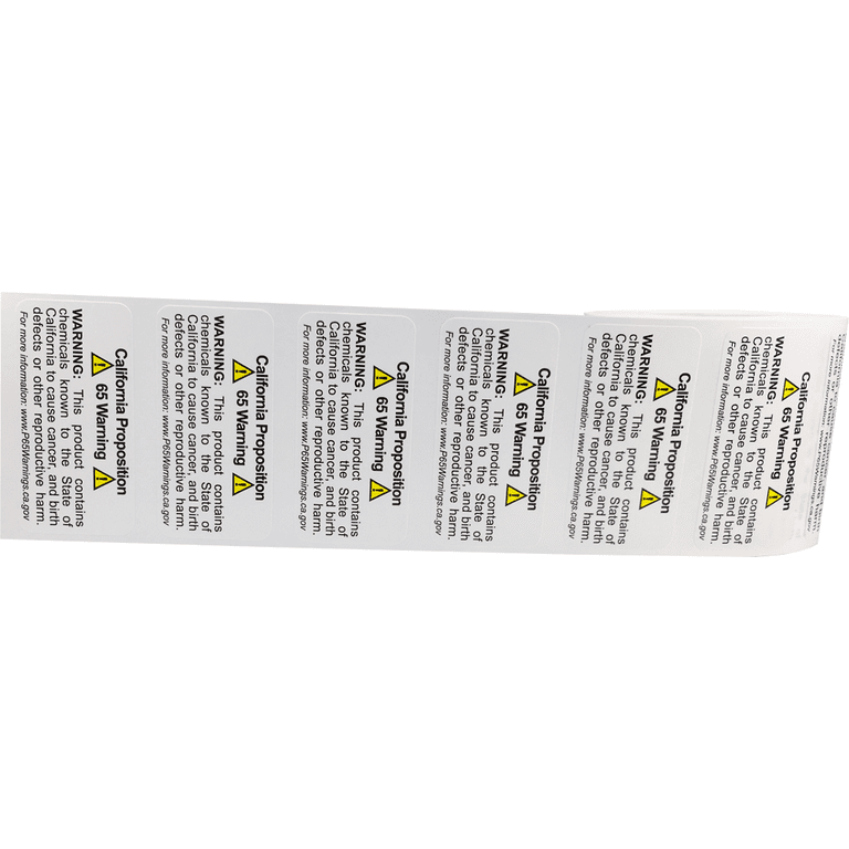 Auto Dealer Proposition 65 Warning Stickers (Package of 100)