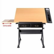 Renwick Adjustable Drafting Table with Stool, Wood