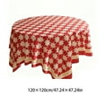 thumbnail image 4 of Yhmxh Christmas Round Tablecloth 48×48 Inch Round, Red and White Checkered Table Cloth, Waterproof Table Cover for Picnic Birthday Wedding Baby Shower Party Tablecloth, 4 of 7