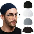 thumbnail image 2 of Hollow out Knit Kufi for Adult Teens Muslims Breathable Casual Hat Handmade Hollow out Pray Keep Traditional Pray Hat, 2 of 8