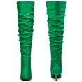 thumbnail image 2 of DARING DIVA Women's Slouches Stiletto Heels Over the Knee High Boots Green US 9, 2 of 5