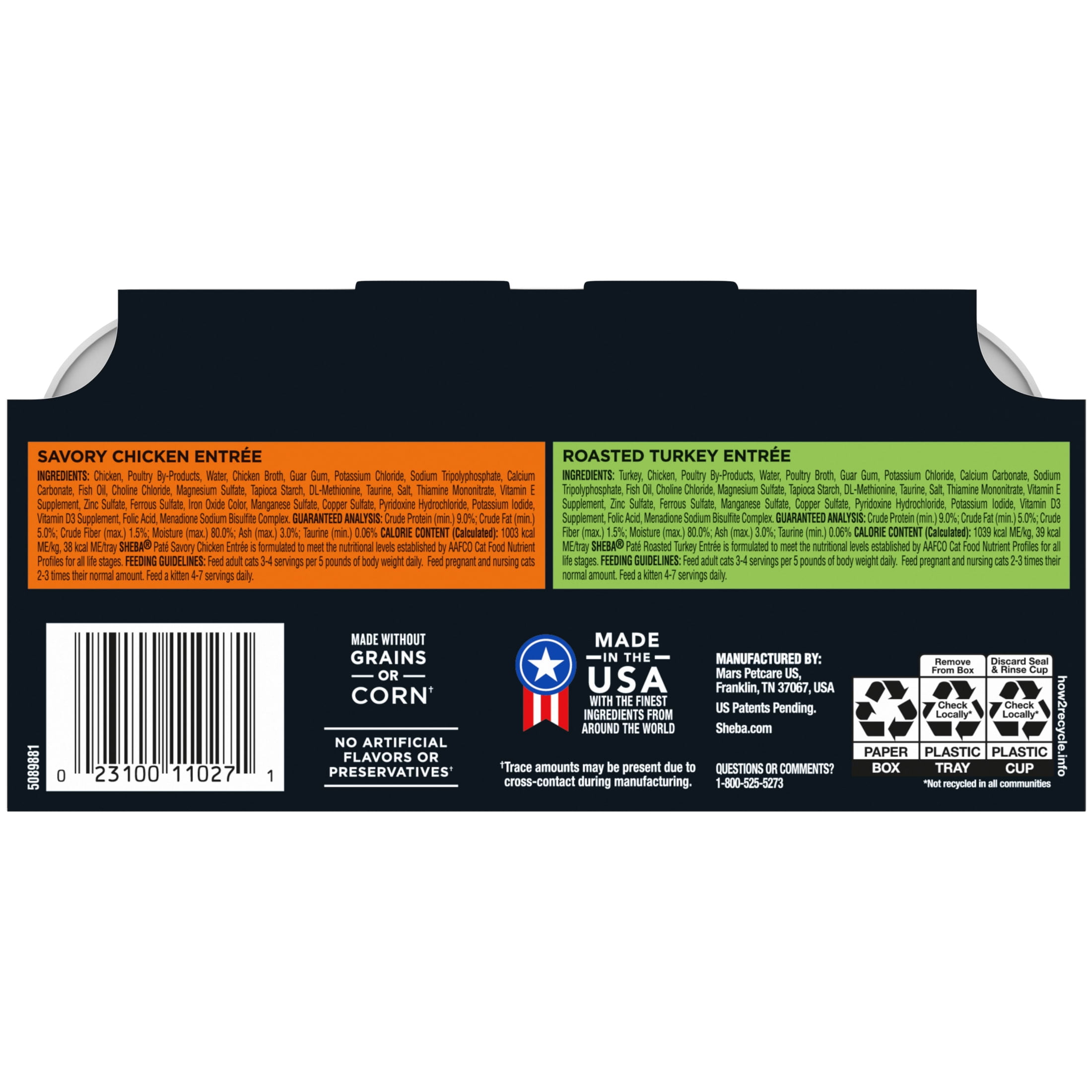 (2 pack) Sheba Perfect Portions Variety Pack Wet Cat Food Pate, 2.6 oz Twin-Pack Trays (12 Count)