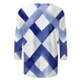 thumbnail image 5 of ZQGJB Plus Size Womens Tunic Blouse Vintage Color Block Print Summer 3/4 Sleeve Round Neck Graphic T-Shirts Ethnic Style Oversized Comfy Pullover Tops Multicolor#09 XXXXL, 5 of 5
