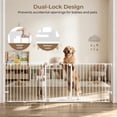 thumbnail image 6 of Pet Safety Gate, Caveen 3Panels 80" Extra Wide Iron Gates for Doorway Kitchen Playard, White, 6 of 10