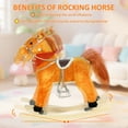 thumbnail image 5 of Tereitr Rocking Horse Toy for Kids, Plush Ride-On with Wooden Rockers & Interactive Sounds, Moving Mouth, Max Weight 50kg (110 lbs) (Light Brown Middle), 5 of 10