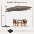 thumbnail image 2 of Costway Parasol Déporté de Patio 10 Pi, Parasol Suspendu d'Extérieur en Aluminium avec Rotation à 360°, Brun, 2 of 10