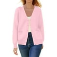 thumbnail image 2 of Lightweight Cardigan Sweaters for Women 2025 Long Sleeve V Neck Button Knit Sweater Cardigans with Pockets, 2 of 7
