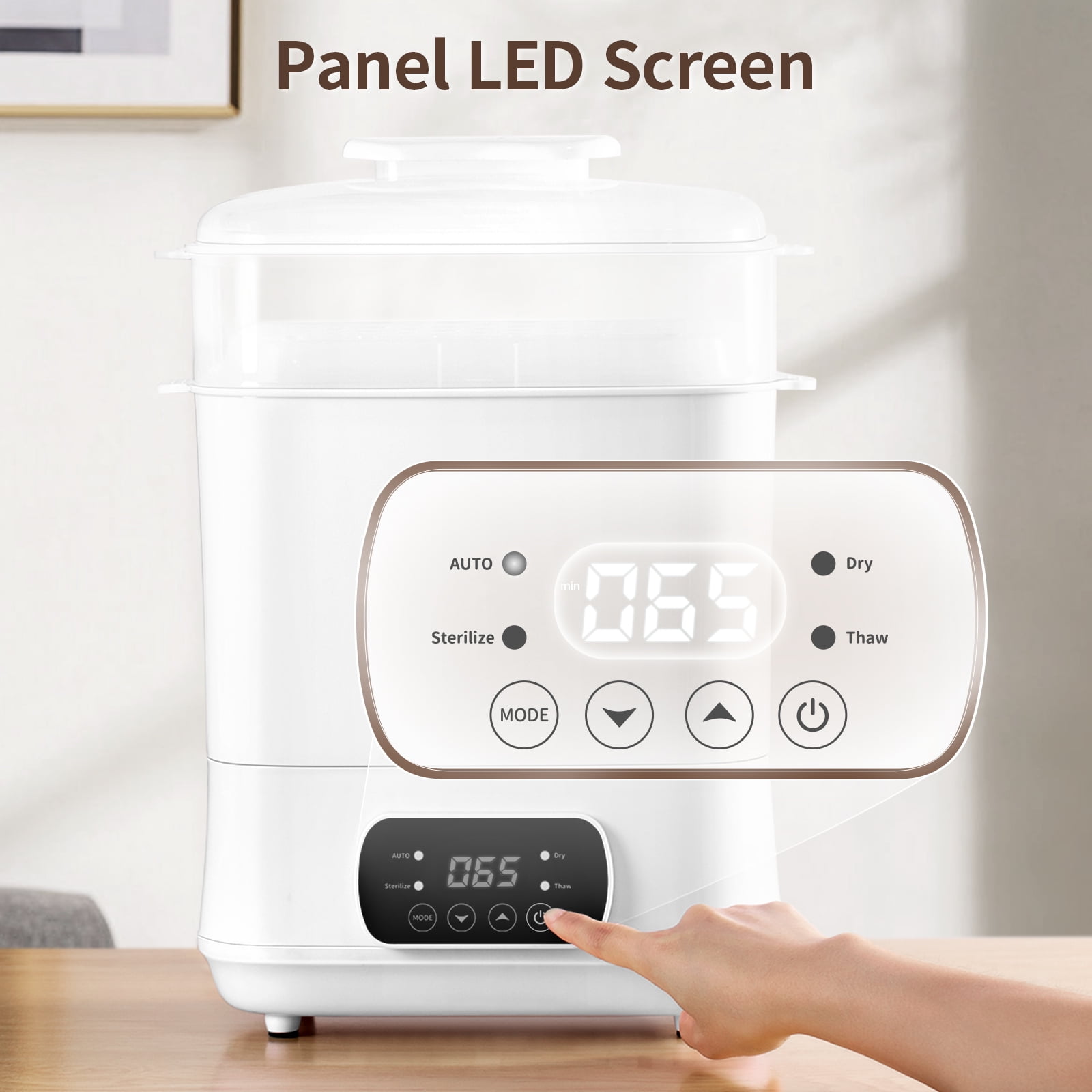 LAREX Bottle Sterilizer and Dryer, 3-In-1 Electric Steam Baby Bottle Sterilizer for Baby Bottles