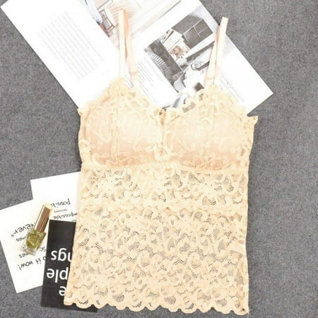

All-match Camisole Summer Bra Sling Lace Floral Tank Top Padded Bra Vest Beauty Back Wrap Chest Sling Bra