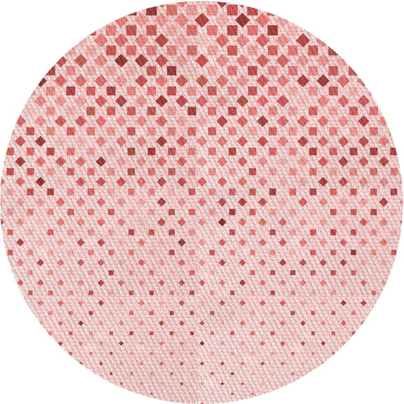 Ahgly Company Machine Washable Indoor Round Transitional Light Rose Pink Area Rugs, 3' Round