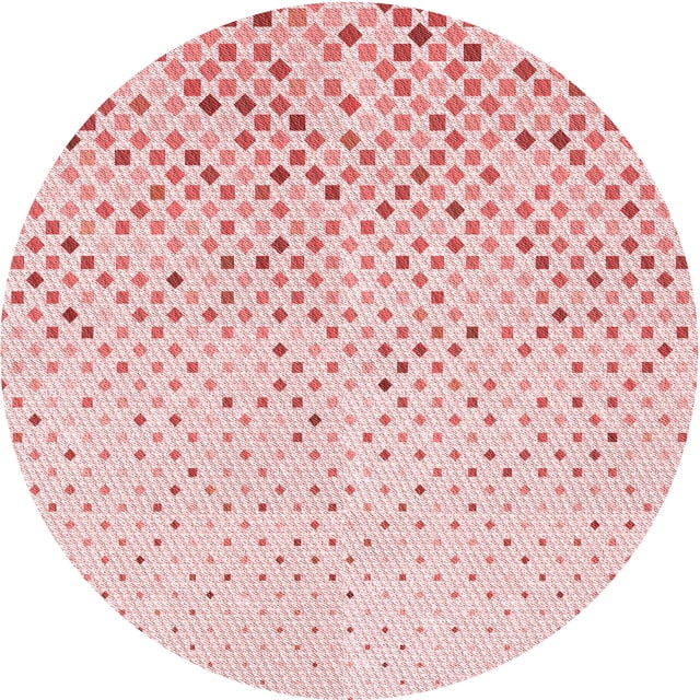 Ahgly Company Tapis Rond Lavable en Machine Intérieur Transitionnel Rose Clair, 3 Pieds Rond