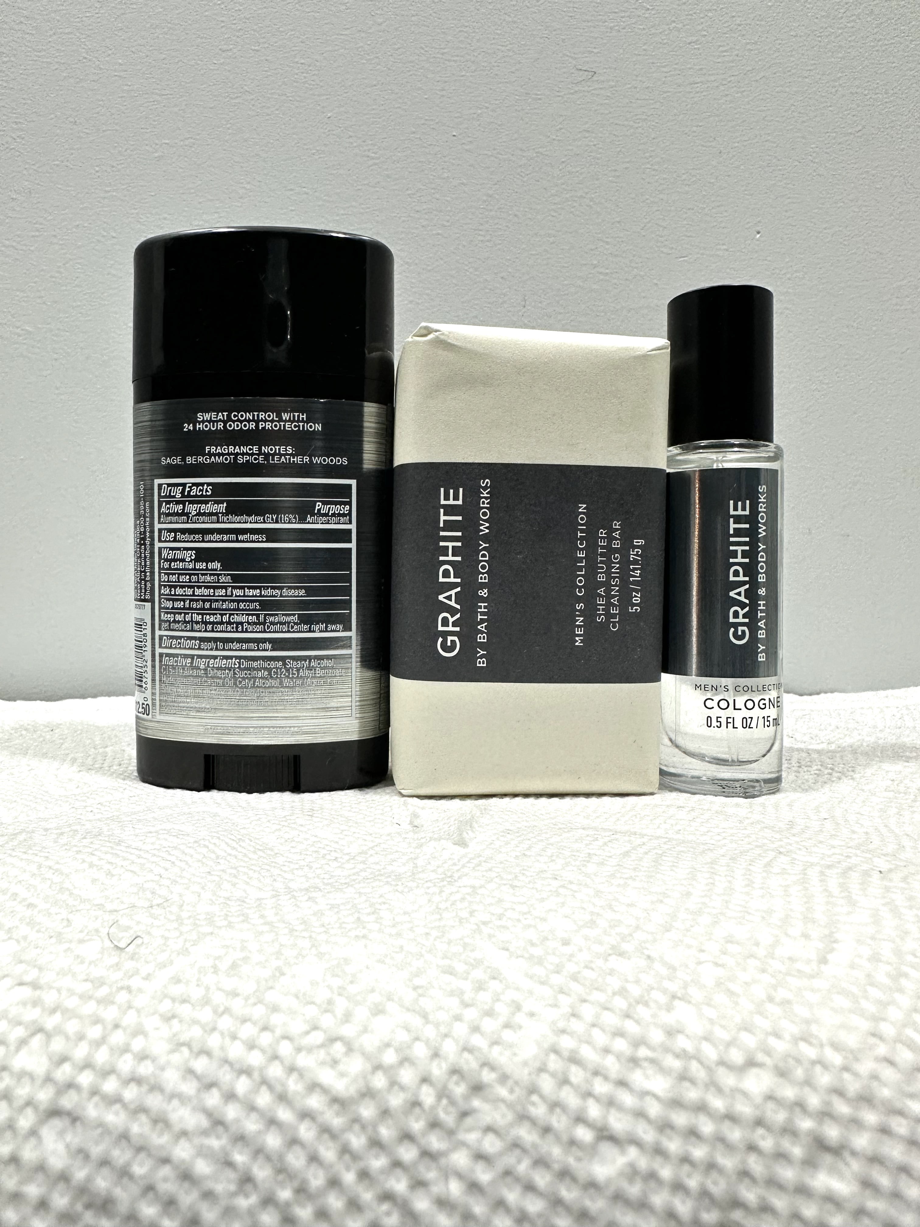 Bath & Body Works Graphite Men's Collection 3 Piece Gift Set