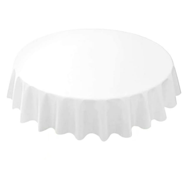 ENJOYW 84 Inch Round Tablecloth Simple Disposable PE Waterproof Thicker Table Cover Fabric for Home Tablecloth